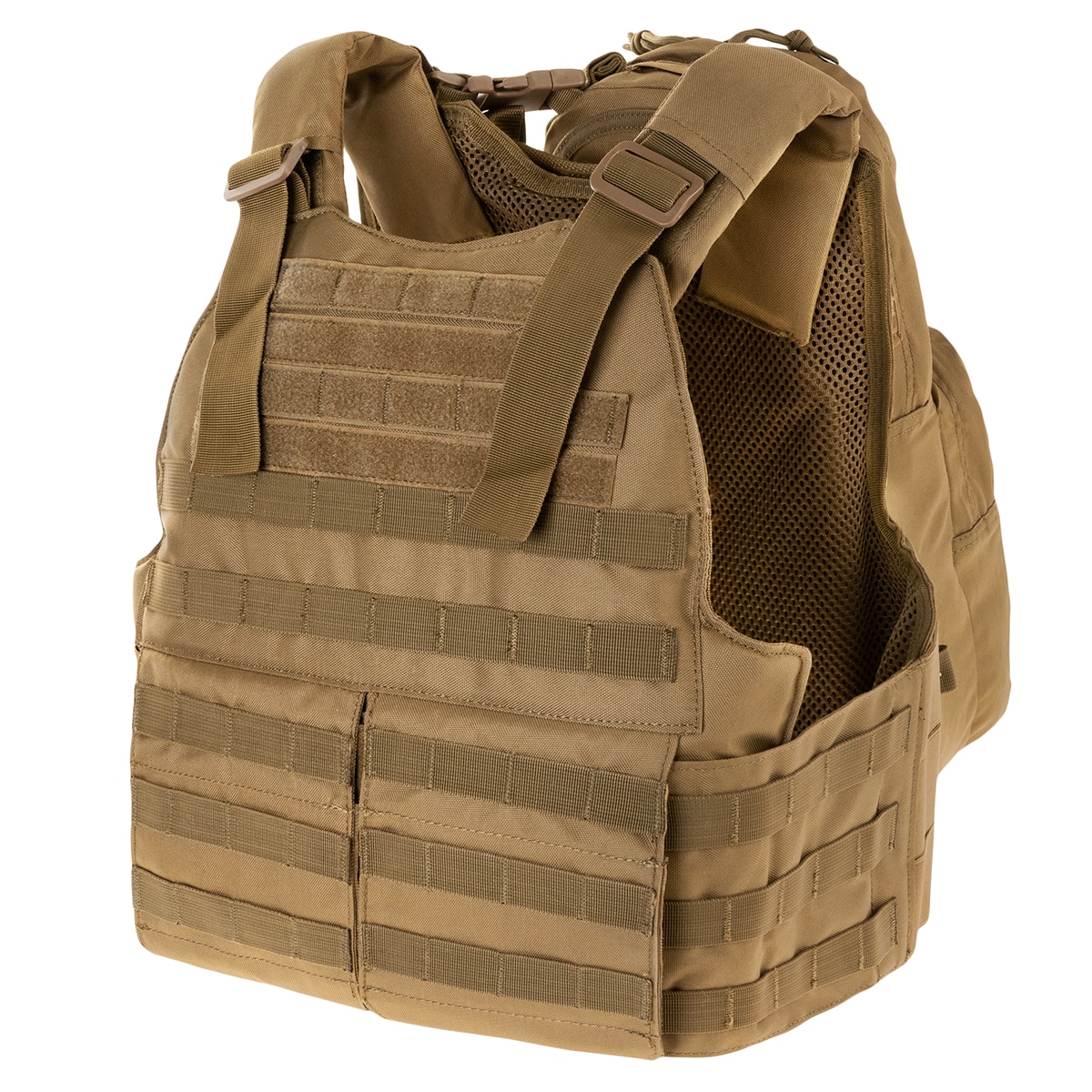 Voodoo Tactical - Hayden Plate Carrier - Taktische Weste mit Trinkblasentasche - Coyote