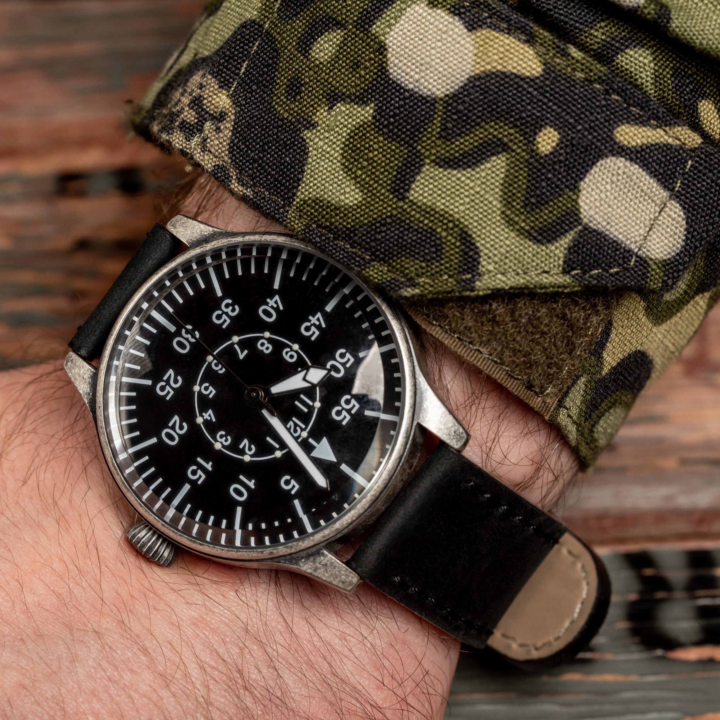 Mil-Tec - Army Retro Pilot Quartz Watch - Handuhr - Black