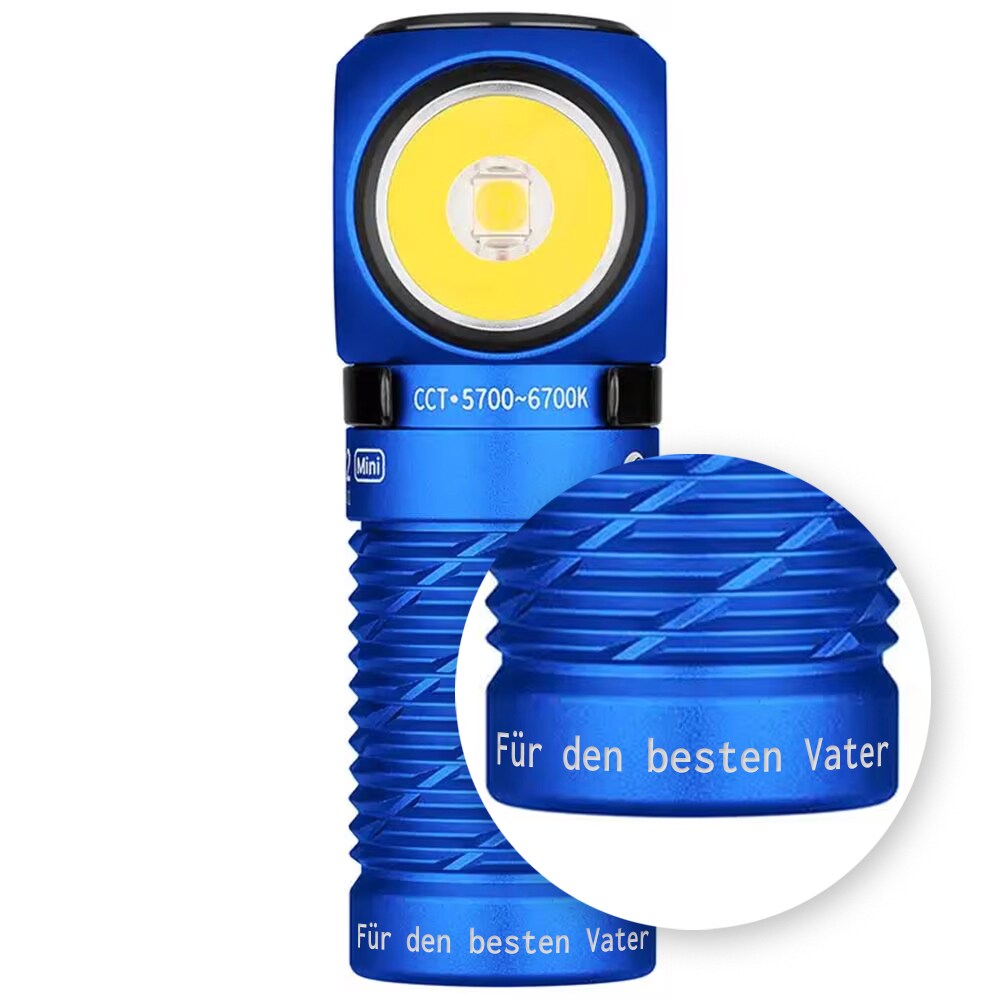 Olight - Perun 2 Mini Cool White - Kopf- und Winkeltaschenlampe mit Stirnband - Blue -1100 Lumen