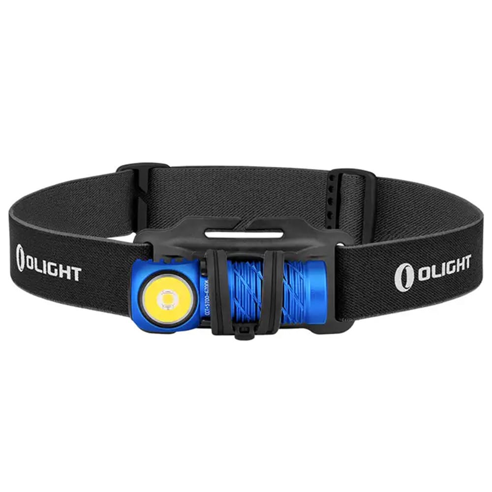 Olight - Perun 2 Mini Cool White - Kopf- und Winkeltaschenlampe mit Stirnband - Blue -1100 Lumen