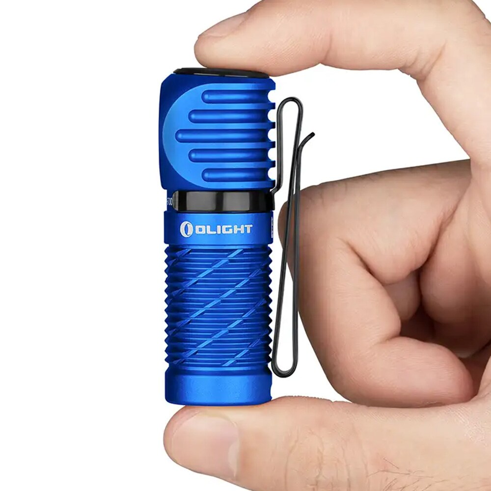 Olight - Perun 2 Mini Cool White - Kopf- und Winkeltaschenlampe mit Stirnband - Blue -1100 Lumen