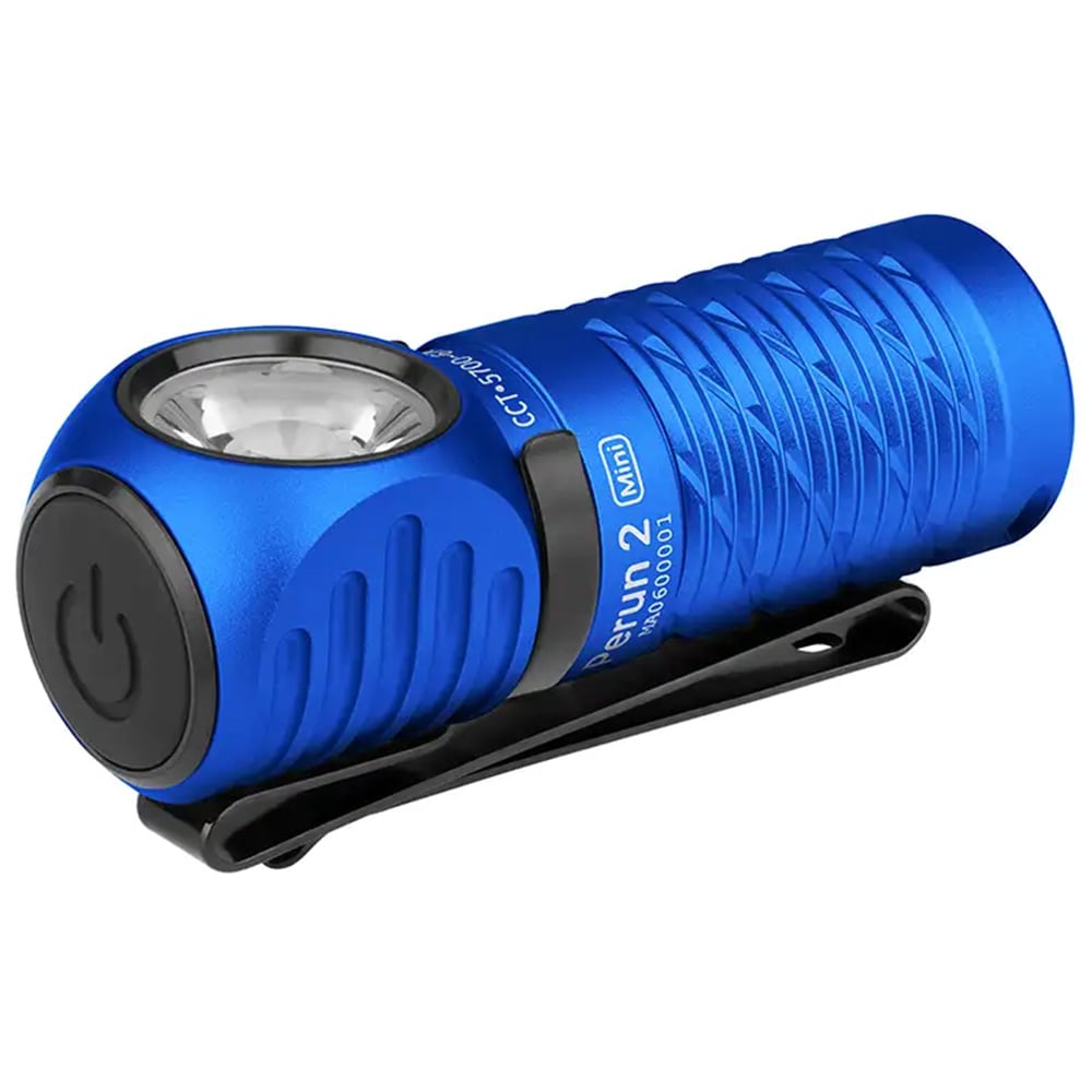 Olight - Perun 2 Mini Cool White - Kopf- und Winkeltaschenlampe mit Stirnband - Blue -1100 Lumen