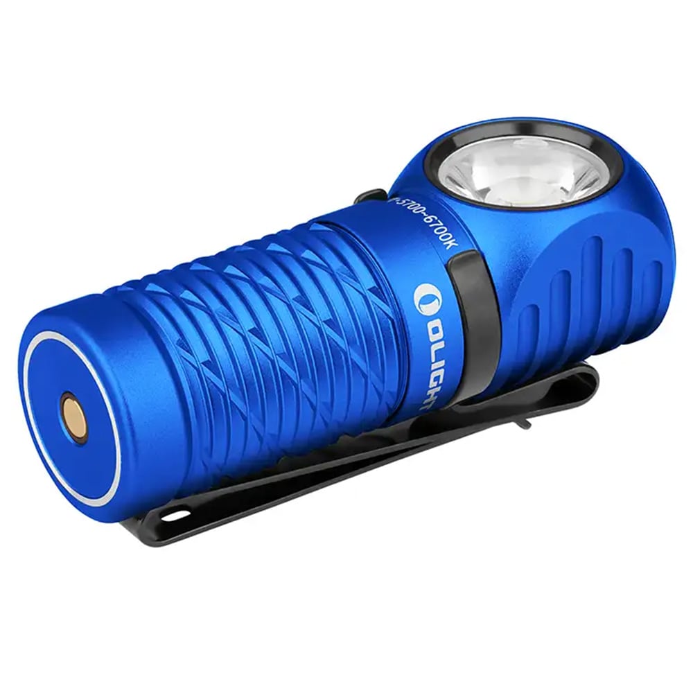 Olight - Perun 2 Mini Cool White - Kopf- und Winkeltaschenlampe mit Stirnband - Blue -1100 Lumen