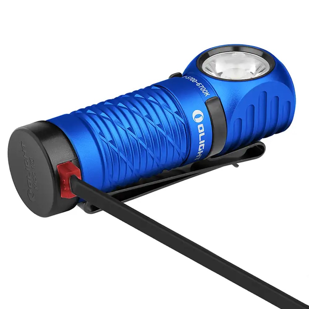 Olight - Perun 2 Mini Cool White - Kopf- und Winkeltaschenlampe mit Stirnband - Blue -1100 Lumen