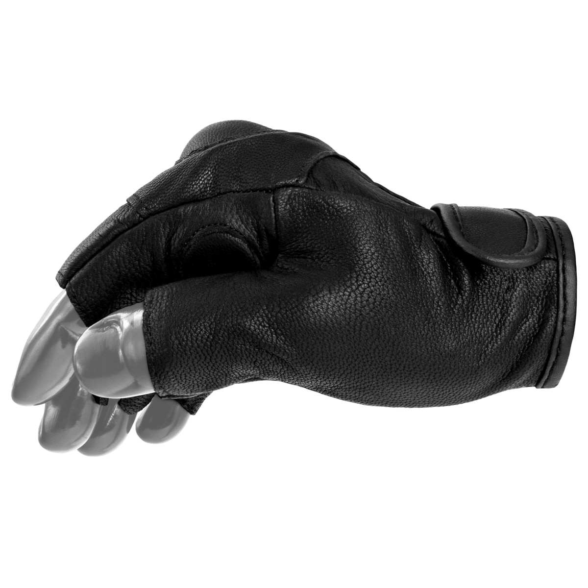 Mil-Tec - Leather - Fingerlose Taktische Handschuhe - Black