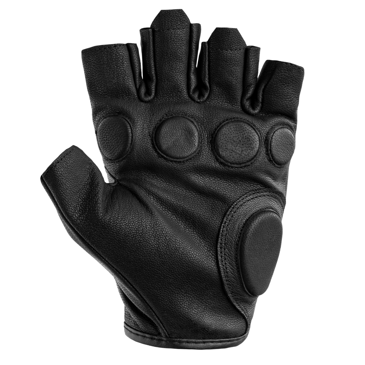 Mil-Tec - Leather - Fingerlose Taktische Handschuhe - Black