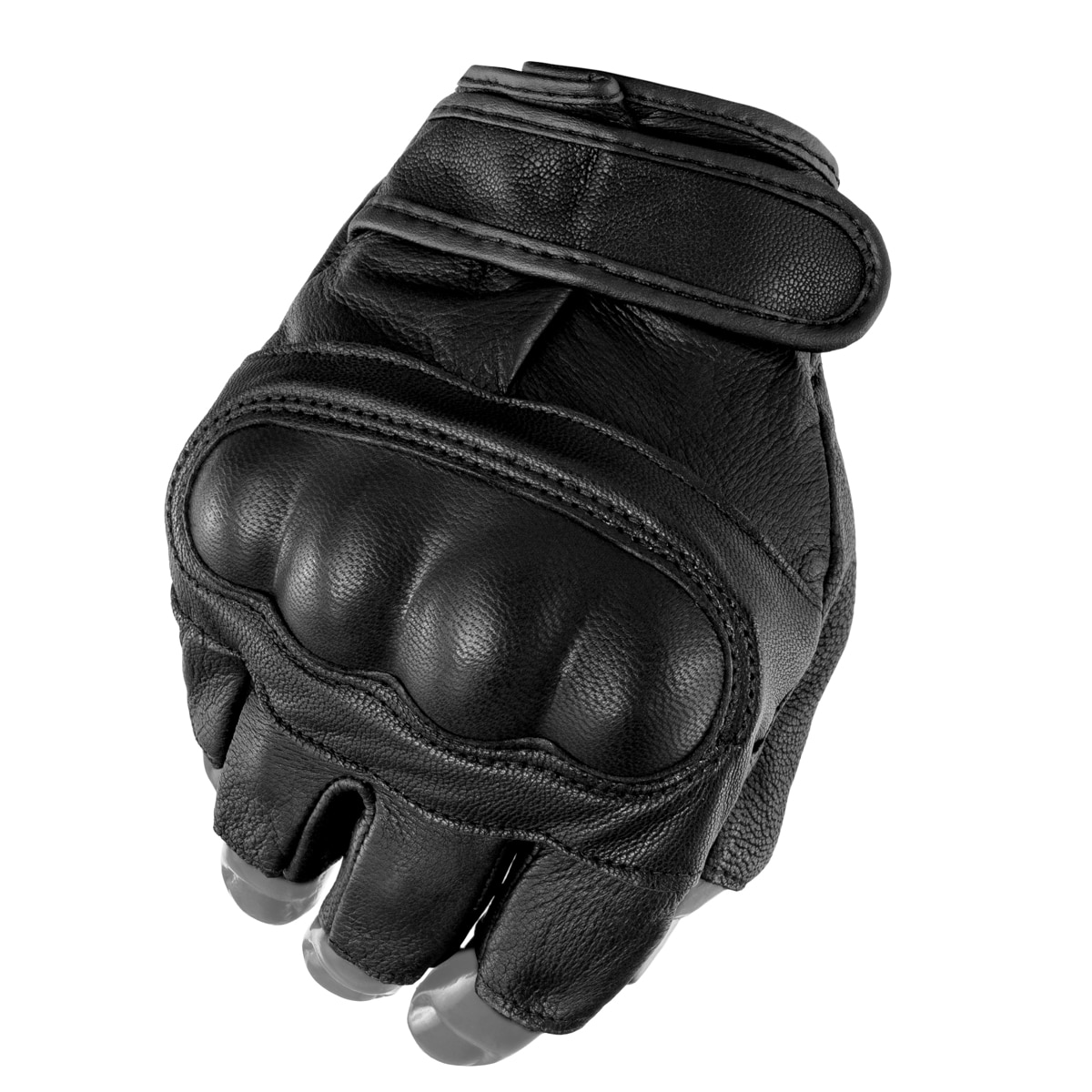 Mil-Tec - Leather - Fingerlose Taktische Handschuhe - Black