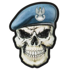M-Tac - Totenkopf mit Barett Polnische Küstenverteidigung 3D PVC - Aufnäher - Blue