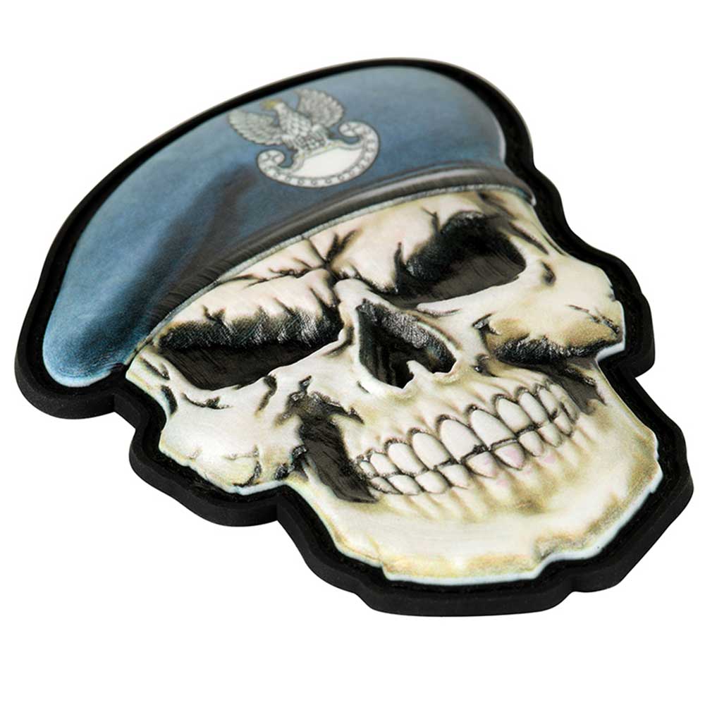 M-Tac - Totenkopf mit Barett Polnische Küstenverteidigung 3D PVC - Aufnäher - Blue