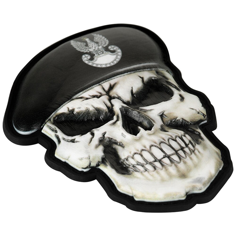 M-Tac - Totenkopf mit Barett Polnische Panzertruppe 3D PVC - Aufnäher - Black