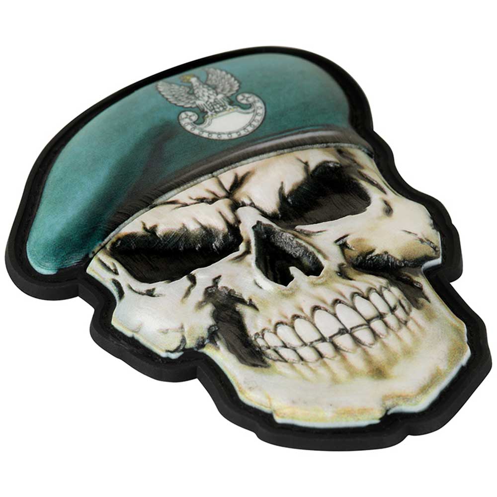 M-Tac - Totenkopf mit Barett Polnische Landstreikräfte 3D PVC - Aufnäher - Green