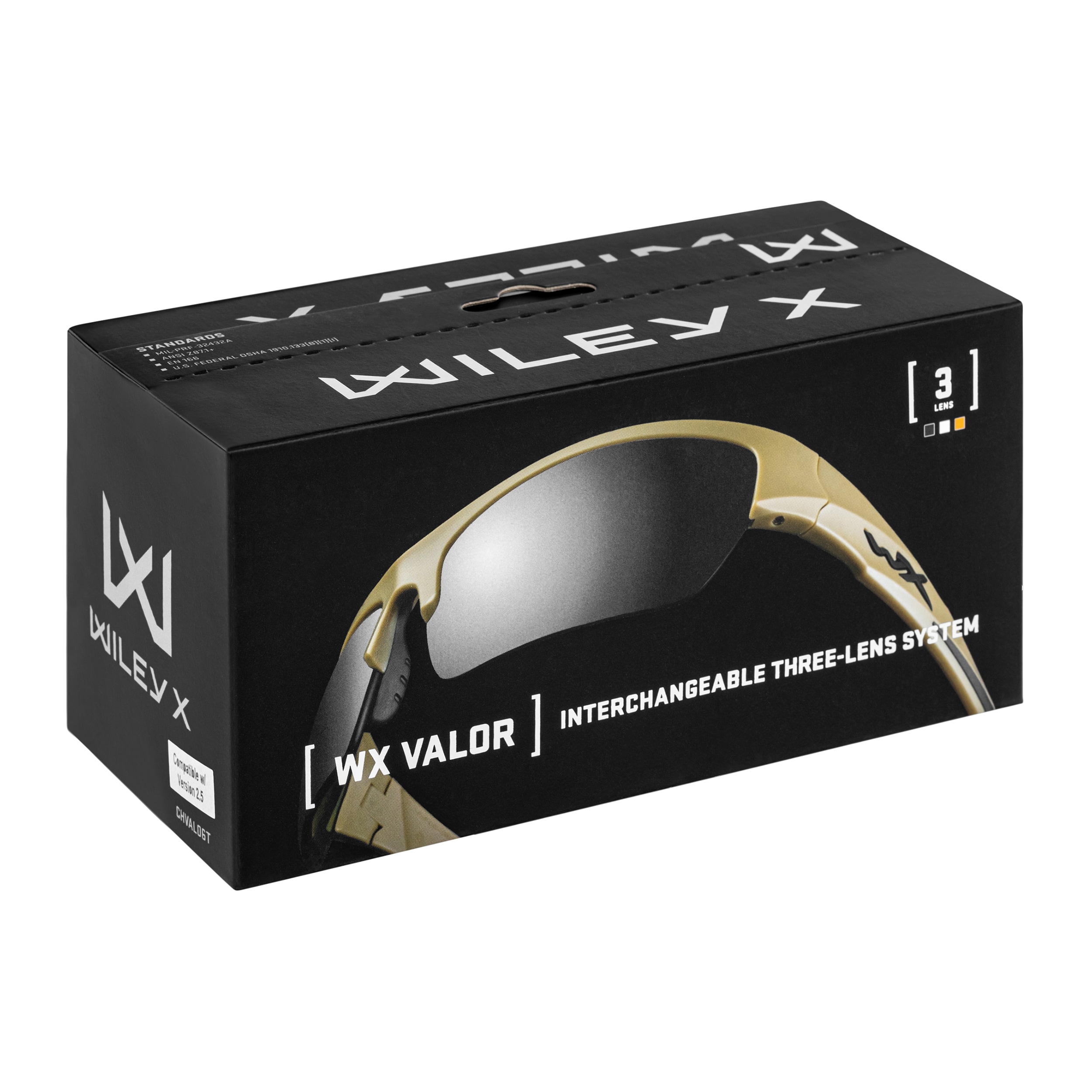 Wiley X - Valor 2.5 Set 3in1 - Taktische Brille - Matte Tan
