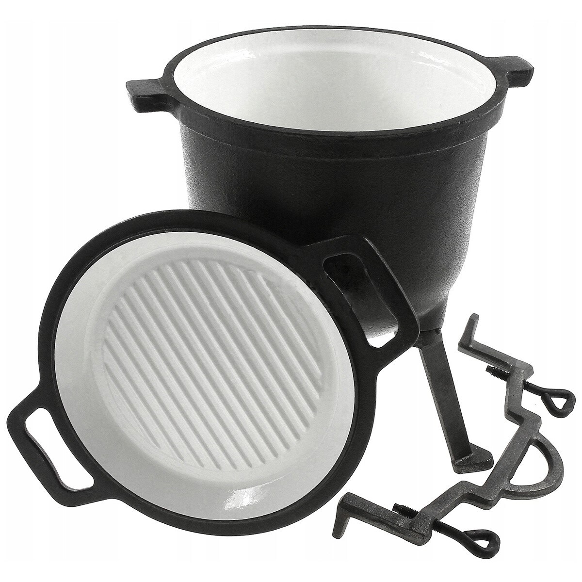 Rossner - 2 in 1 Emaillierter Gusseisenkessel 8 l