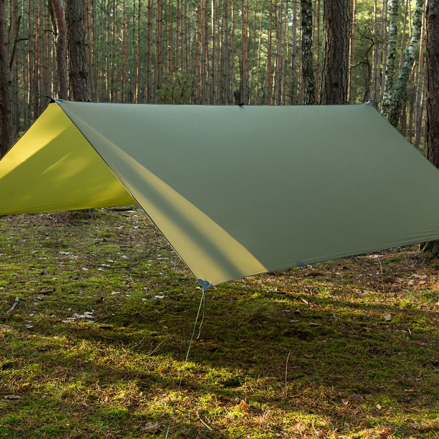 Lesovik - GROZA Ultralight Tarp - Zeltplane 3x3 - Crocodile Green - PL