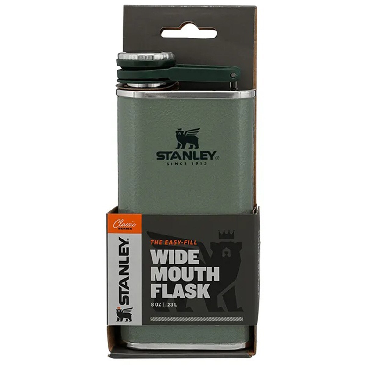 Stanley - Classic Easy Fill Wide Mouth Flask - Flachmann 230 ml - Hammertone Green