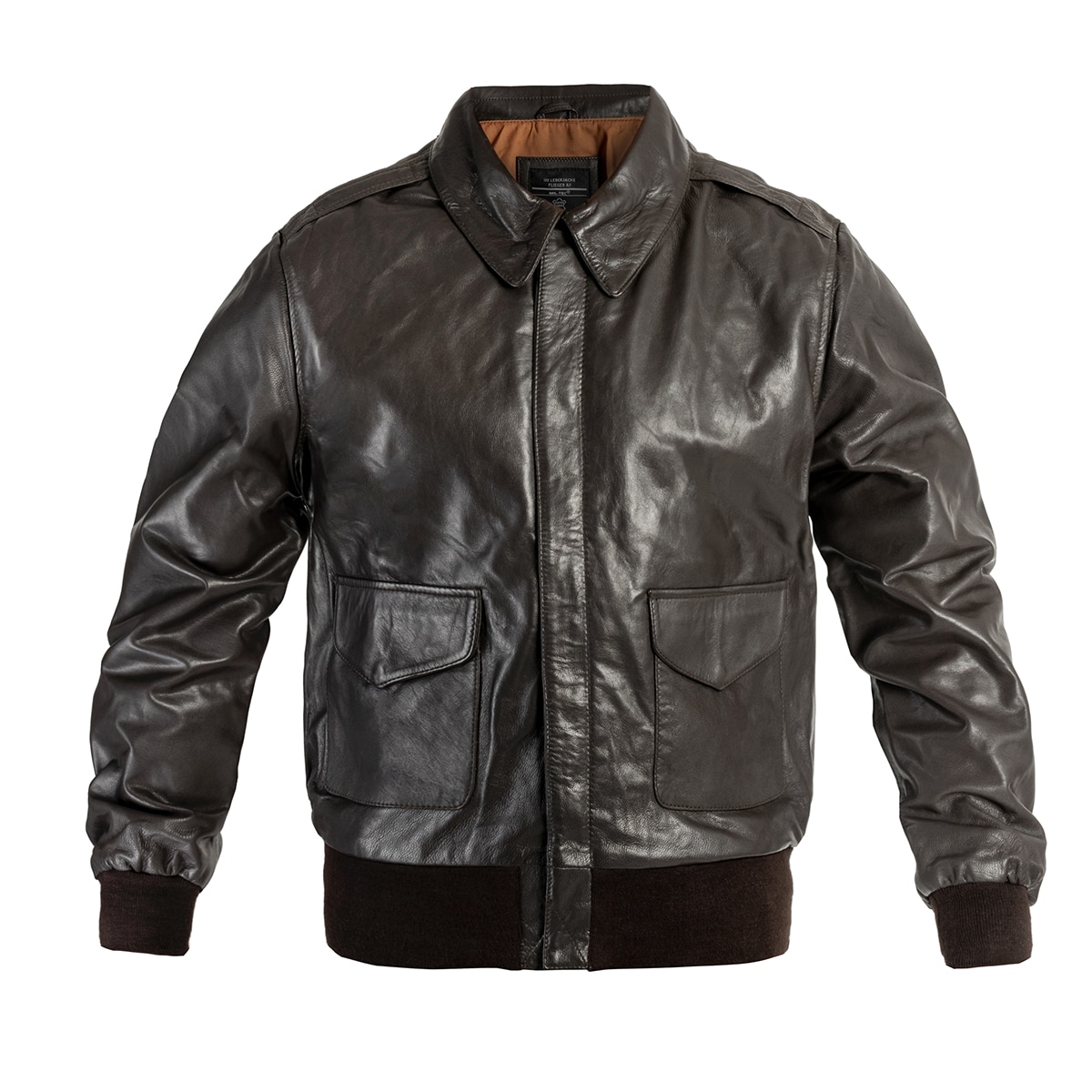 Mil-Tec - US A2 Leather Flight Jacket Brown - Jacke