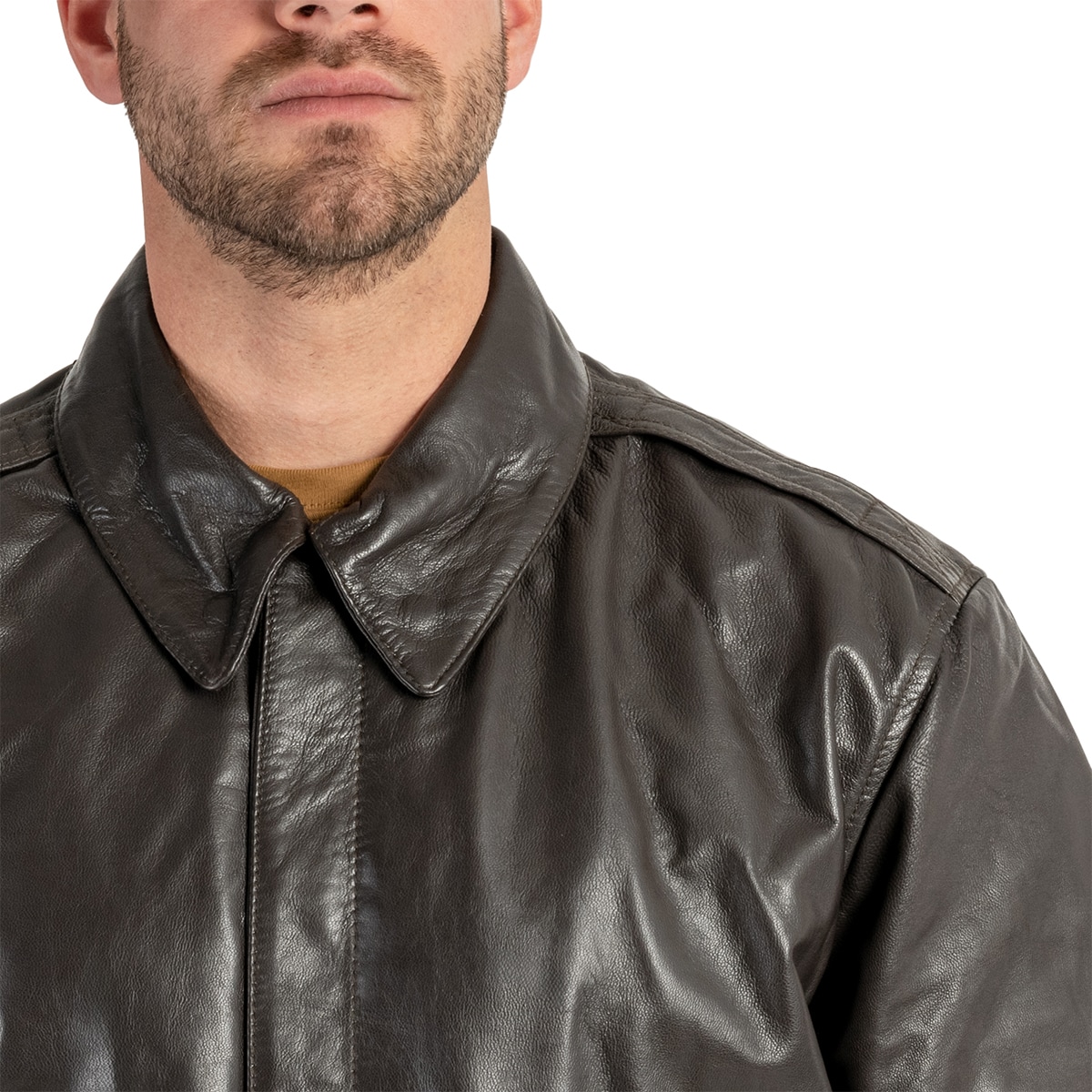 Mil-Tec - US A2 Leather Flight Jacket Brown - Jacke