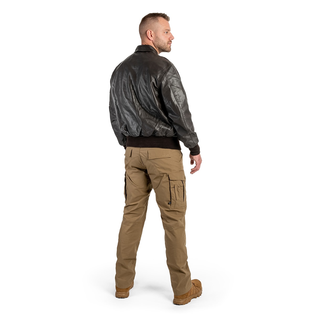 Mil-Tec - US A2 Leather Flight Jacket Brown - Jacke