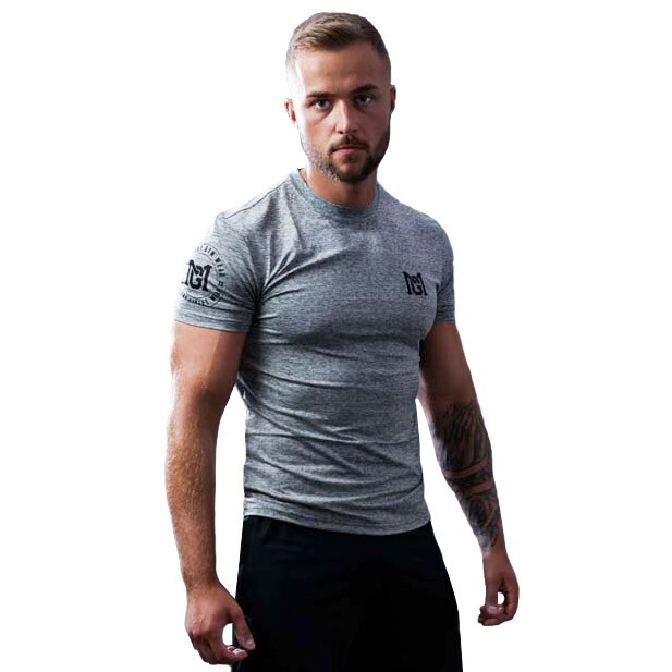 Military Gym Wear - Action Men Tee - Trainingsshirt - Grey Melange