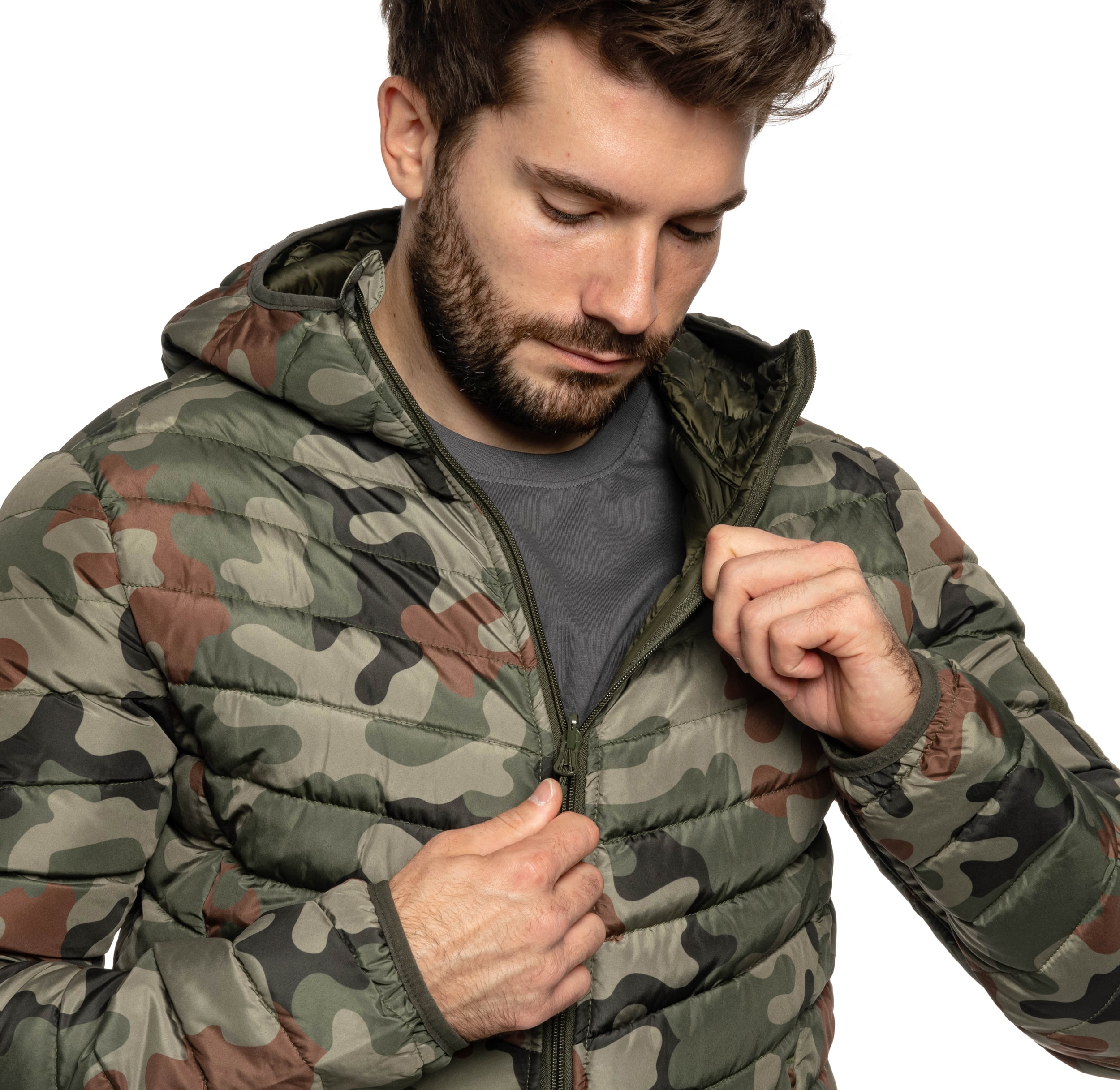 Texar - Reverse - Doppelseitige Daunenjacke - Olive/wz.93 Pantera PL Woodland