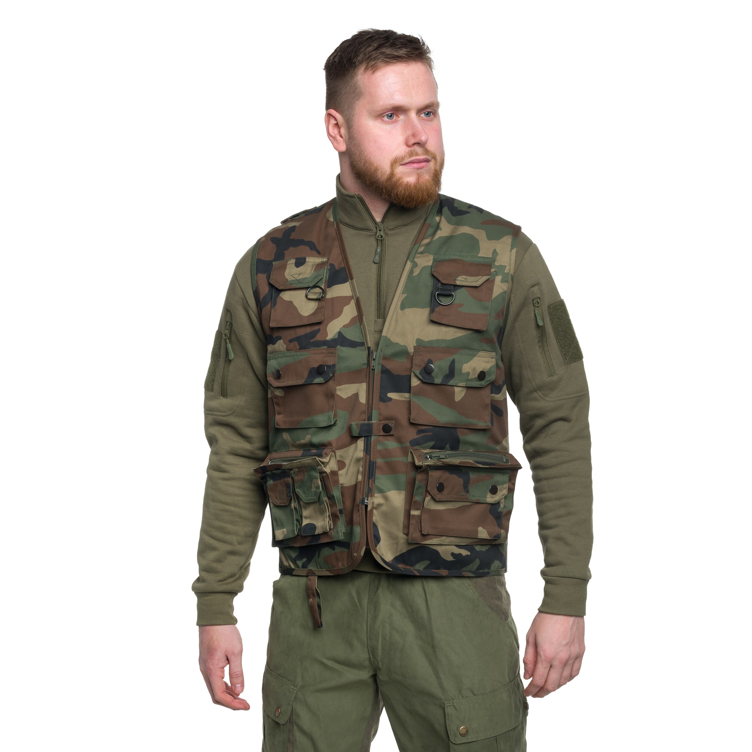 Mil-Tec - ärmelosse Jacke - Woodland