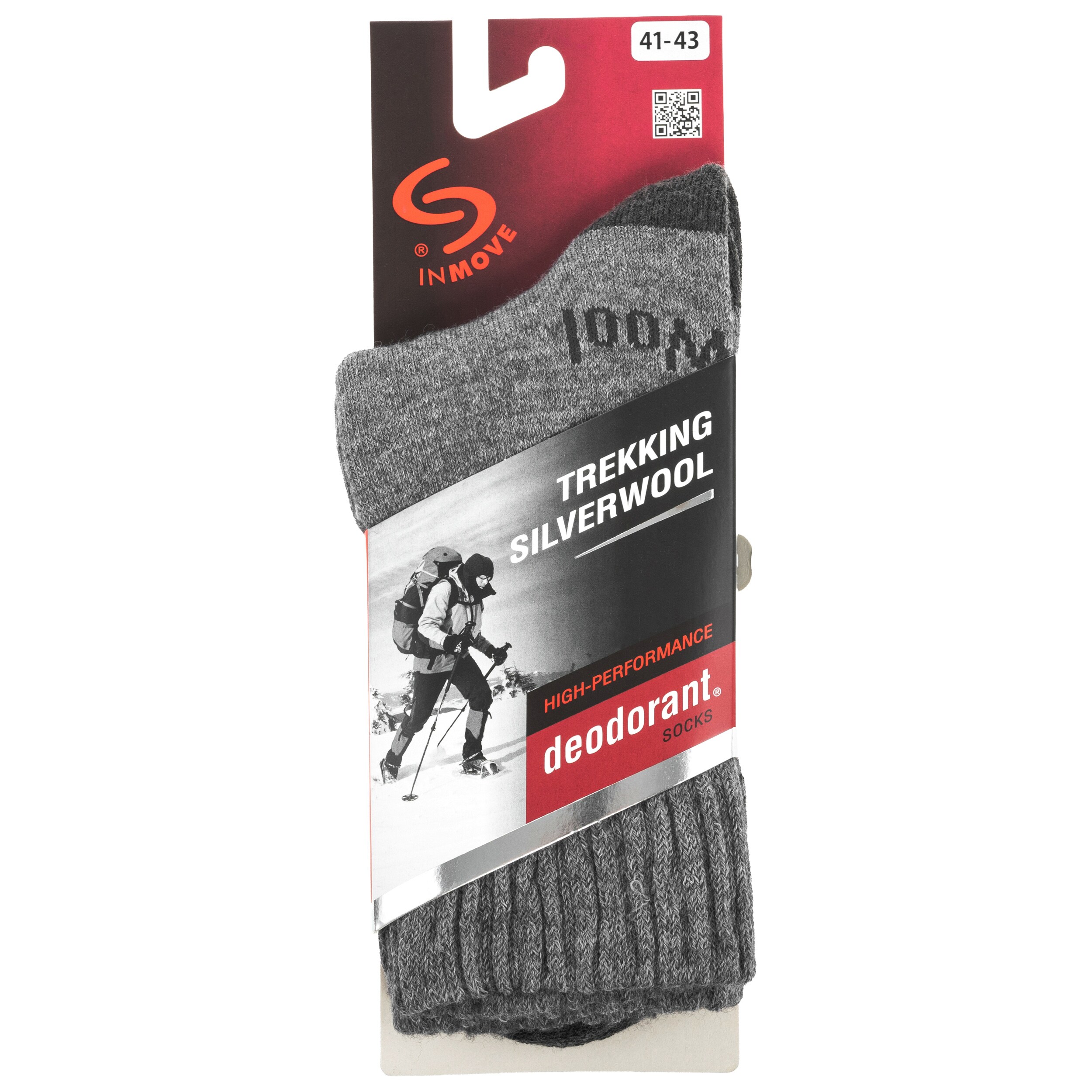 INMOVE - Trekking Deodorant Silverwool - Socken - Grey