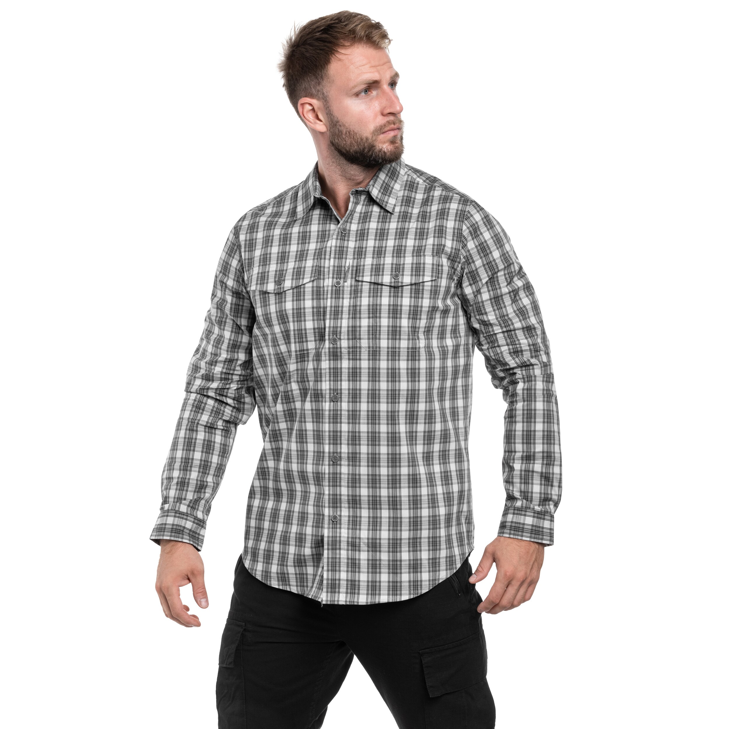 Helikon - Covert Concealed Carry - Hemd - Foggy Grey Plaid