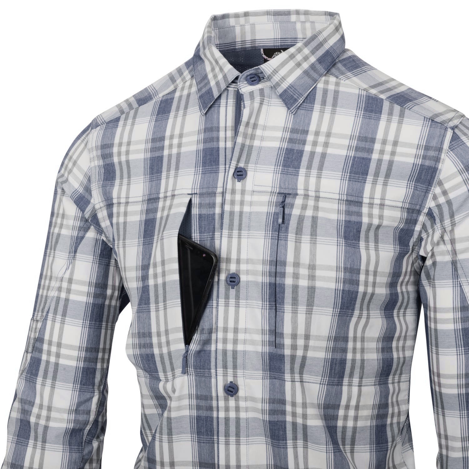 Helikon - Trip - Langarm-Hemd - Indigo Plaid