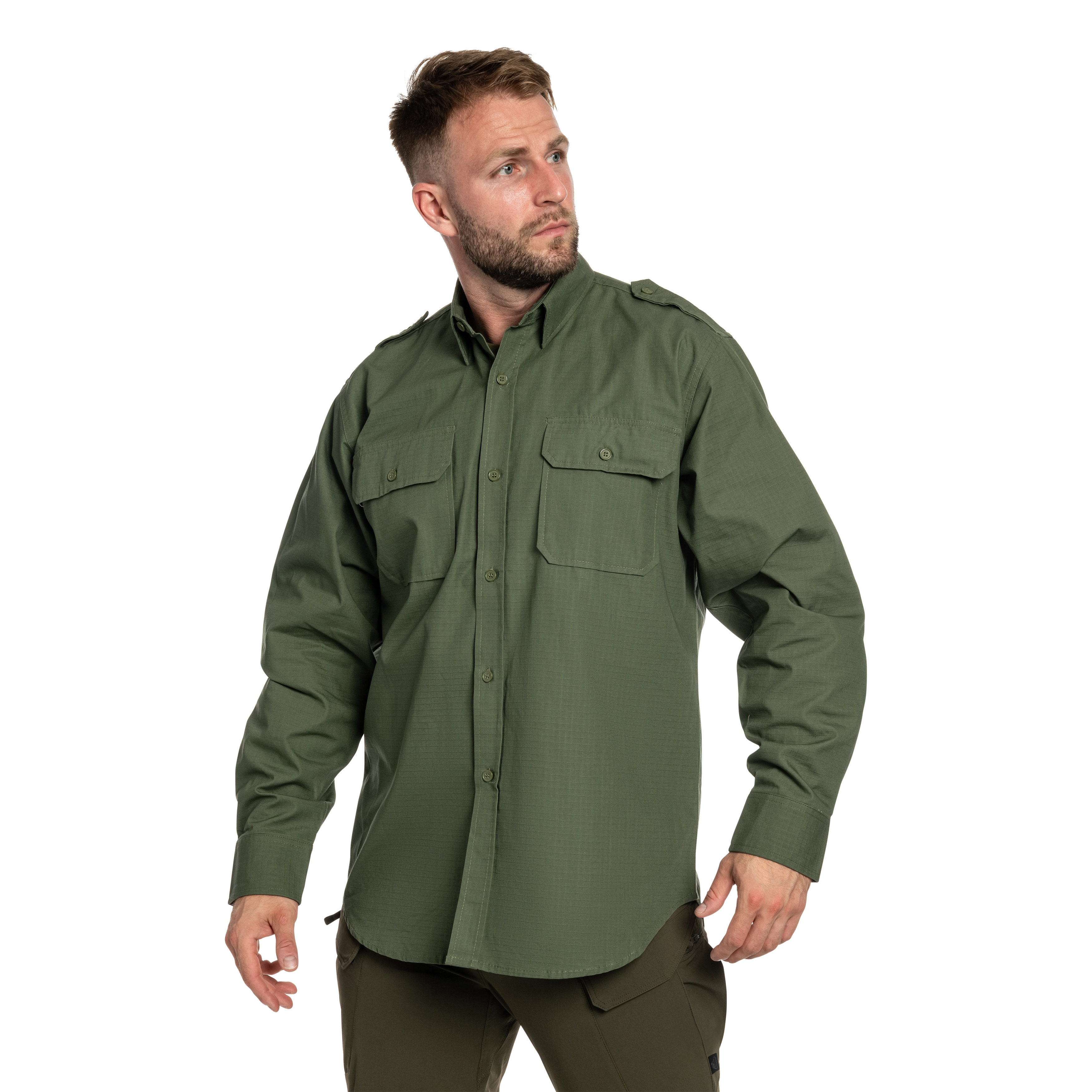 Mil-Tec Ripstop - Taktisches Hemd Long Sleeve - Olive