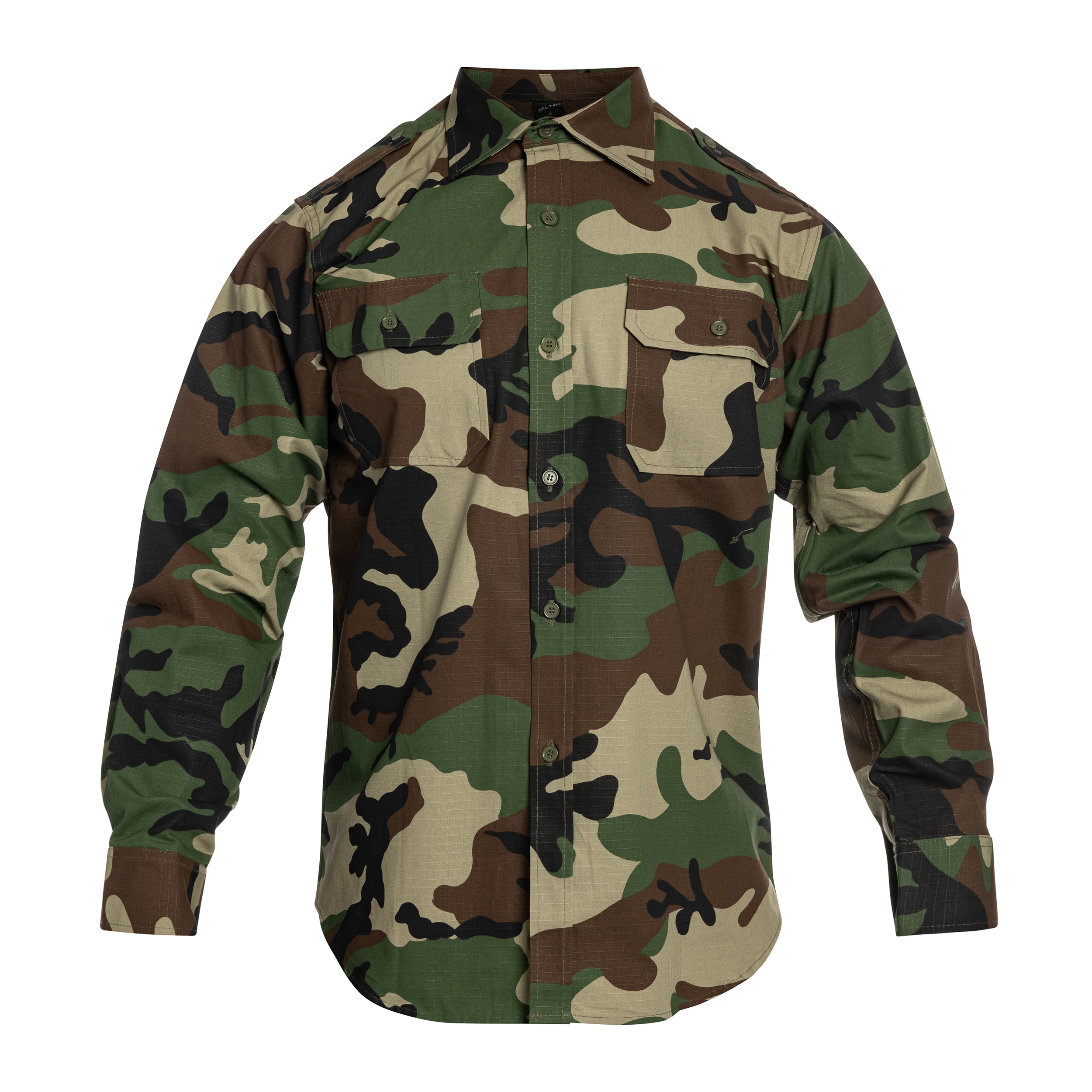 Mil-Tec Ripstop - Taktisches Hemd Long Sleeve - Woodland