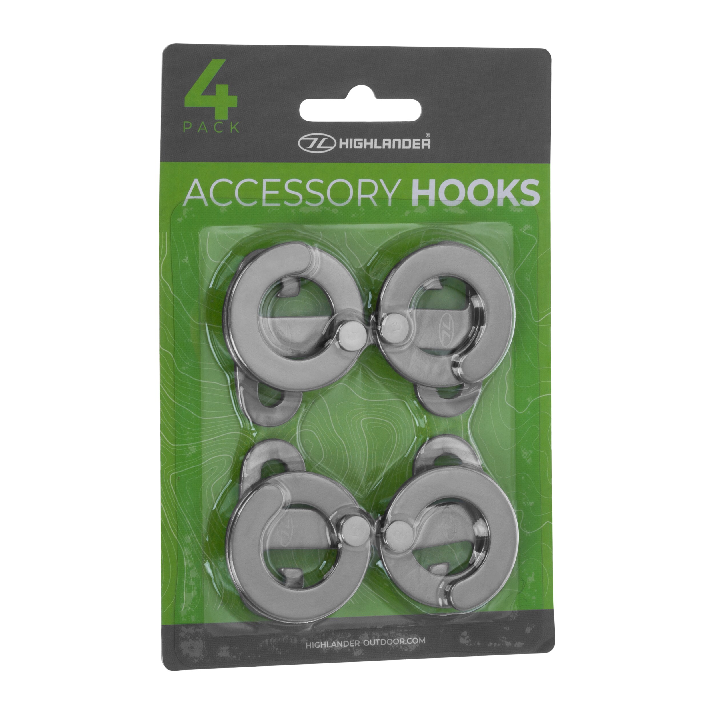 Highlander - Outdoor Accessory Hooks - Universalhalter - 4 Stück.