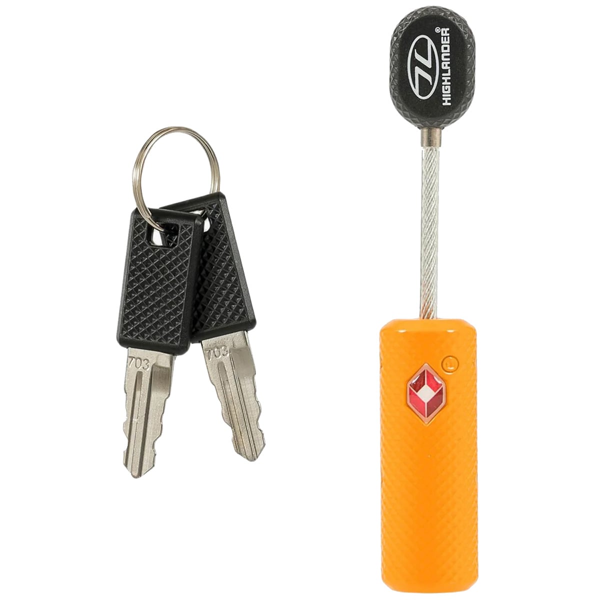 Highlander - TSA Barrel Zip - Vorhängeschloss - Orange