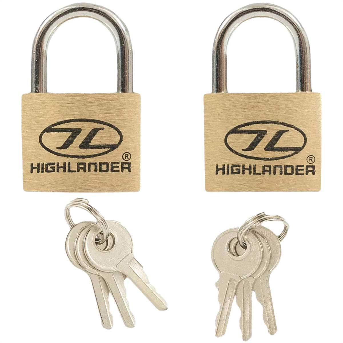 Highlander - Outdoor Twin Brass 20 mm - Vorhängeschloss 2 St.