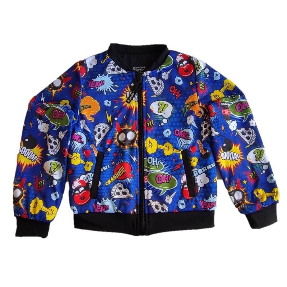 Haasta - Doppelseitige Kinderjacke - Comics/Schwarz