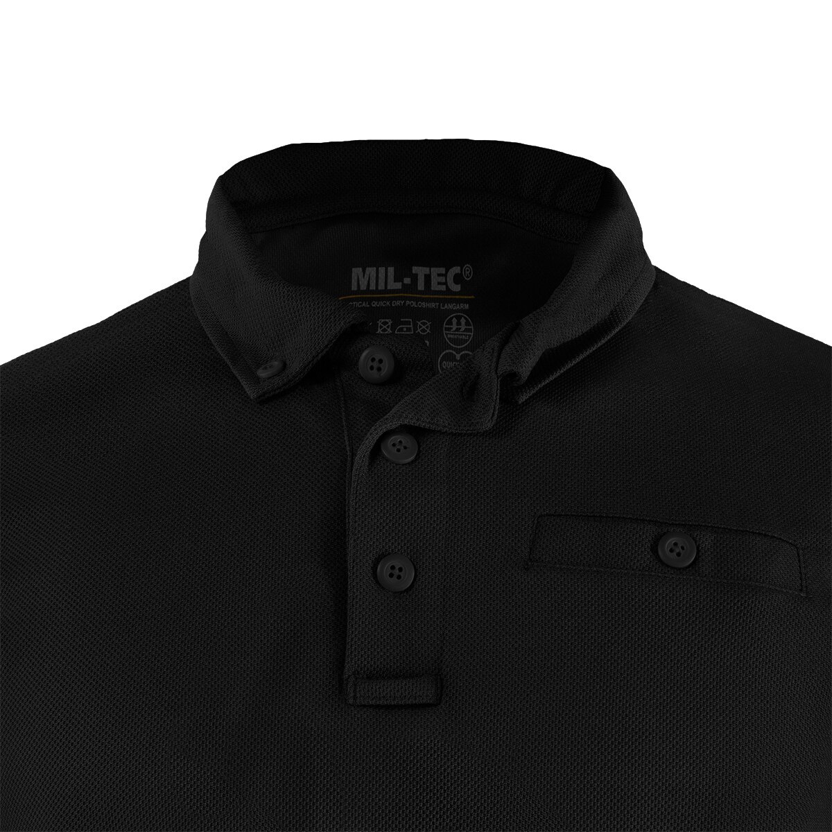 Mil-Tec - Tactical Quickdry - Langarm-Poloshirt - Black