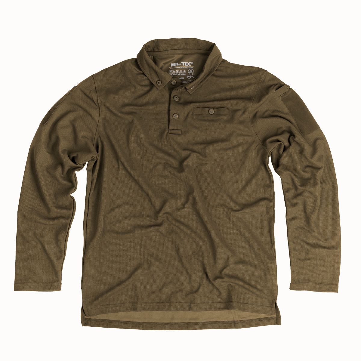 Mil-Tec - Tactical Quickdry - Langarm-Poloshirt - Coyote