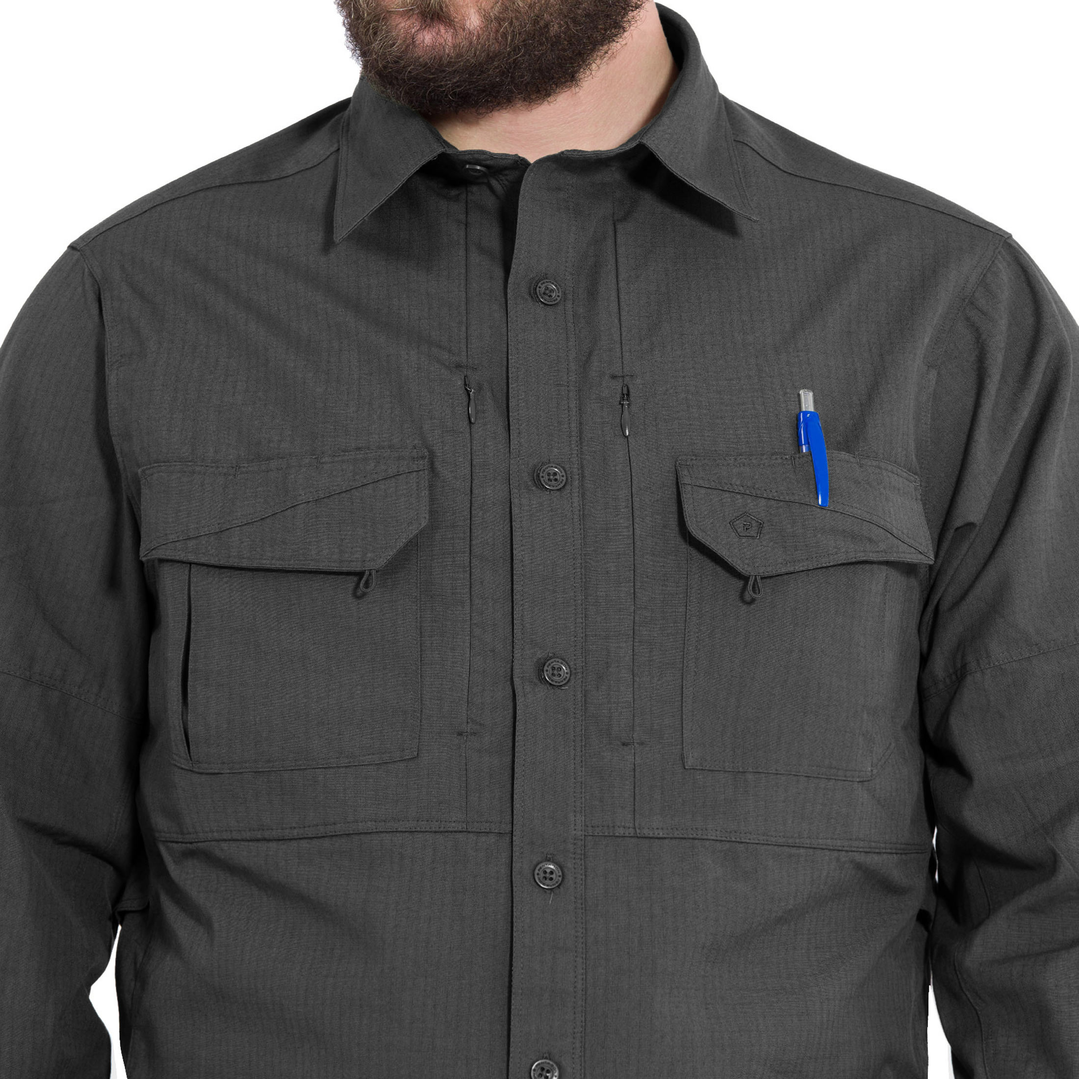 Pentagon - Plato - Taktisches Hemd Long Sleeve - Black