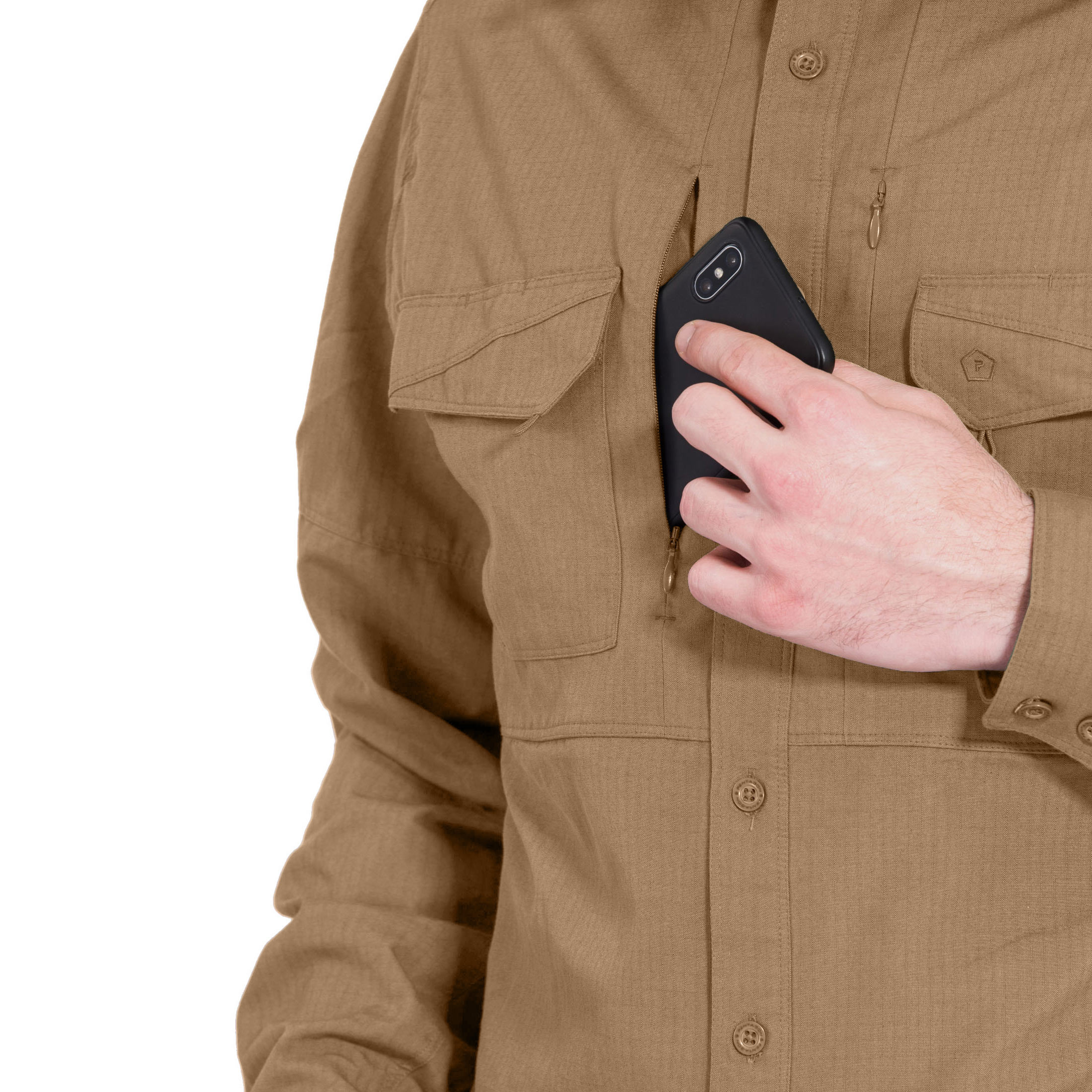 Pentagon - Plato - Taktisches Hemd Long Sleeve - Coyote