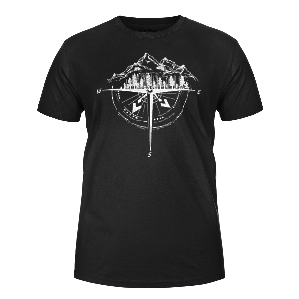 TigerWood Wind Rose T-shirt - Black