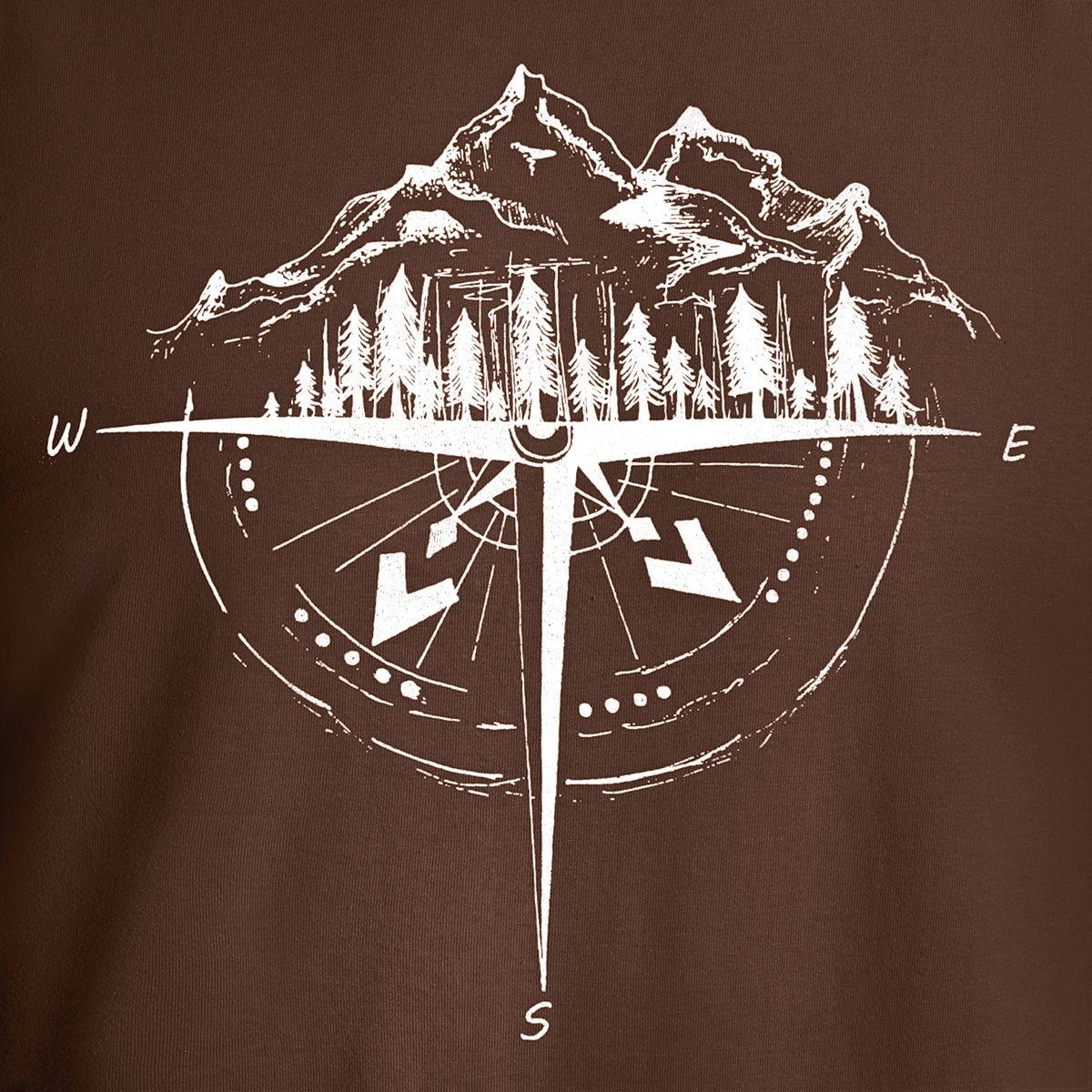 TigerWood Wind Rose T-shirt - Brown