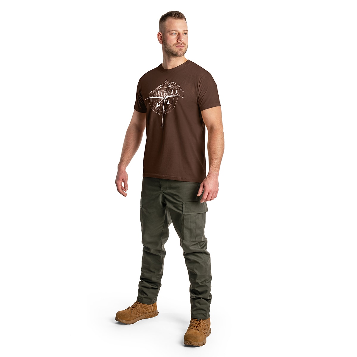 TigerWood Wind Rose T-shirt - Brown