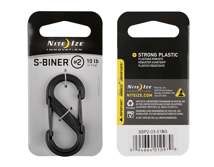 Nite Ize S-Biner 2 Black Polimer Carabiner