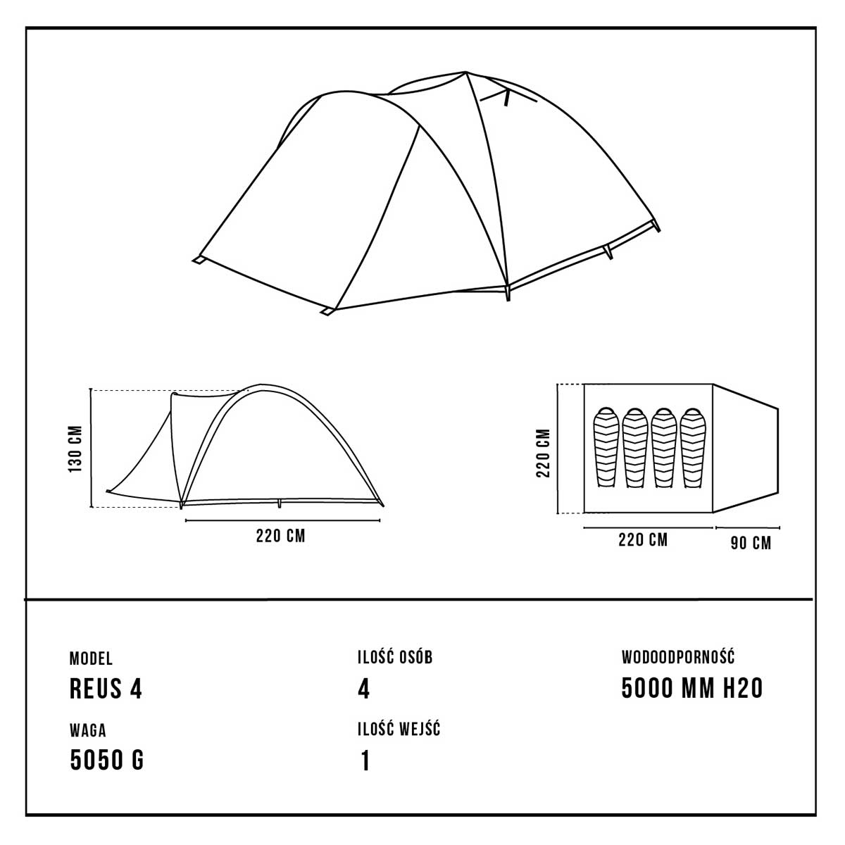 Alpinus Velebit 4 4-Person Tent