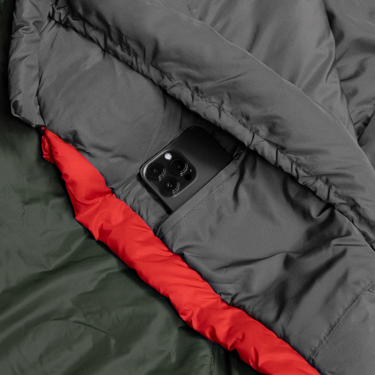 Alpinus Primalight 1000 Olive Sleeping Bag - Left