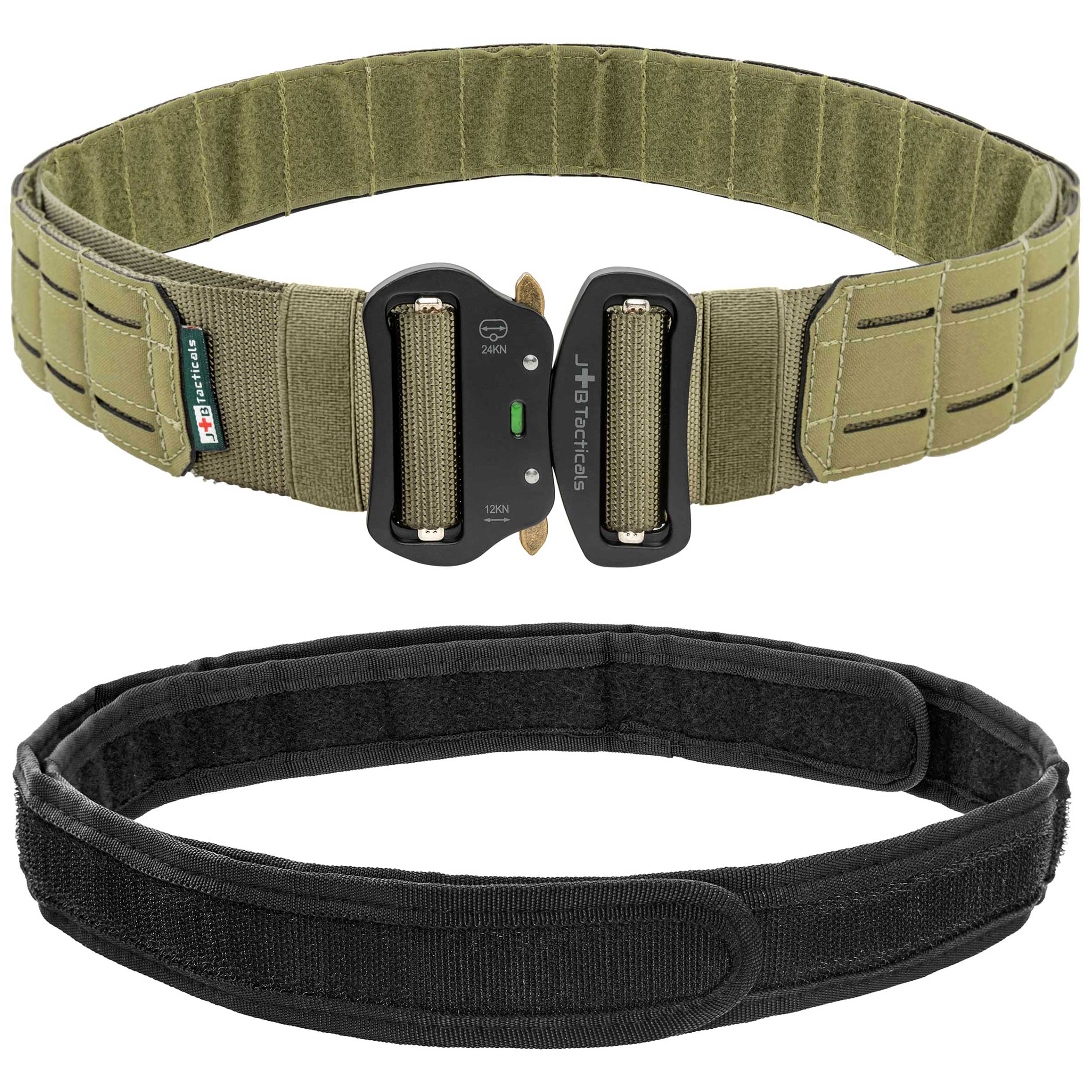 JB Tacticals MOLLE Laser Cut Tactical Belt with inner belt - Green