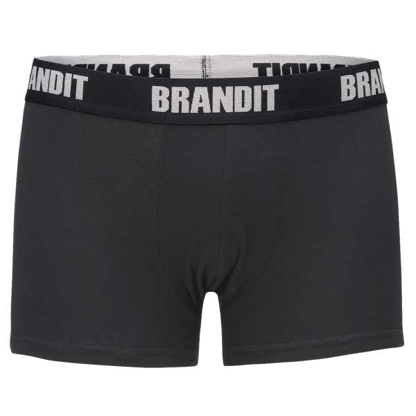 Brandit Boxer Shorts Logo 2 pack - Black/White