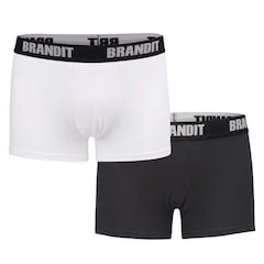 Brandit Boxer Shorts Logo 2 pack - Black/White