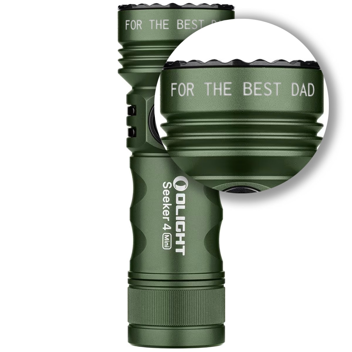 Olight Seeker 4 Mini Cool White OD Green tactical flashlight - 1200 lumens