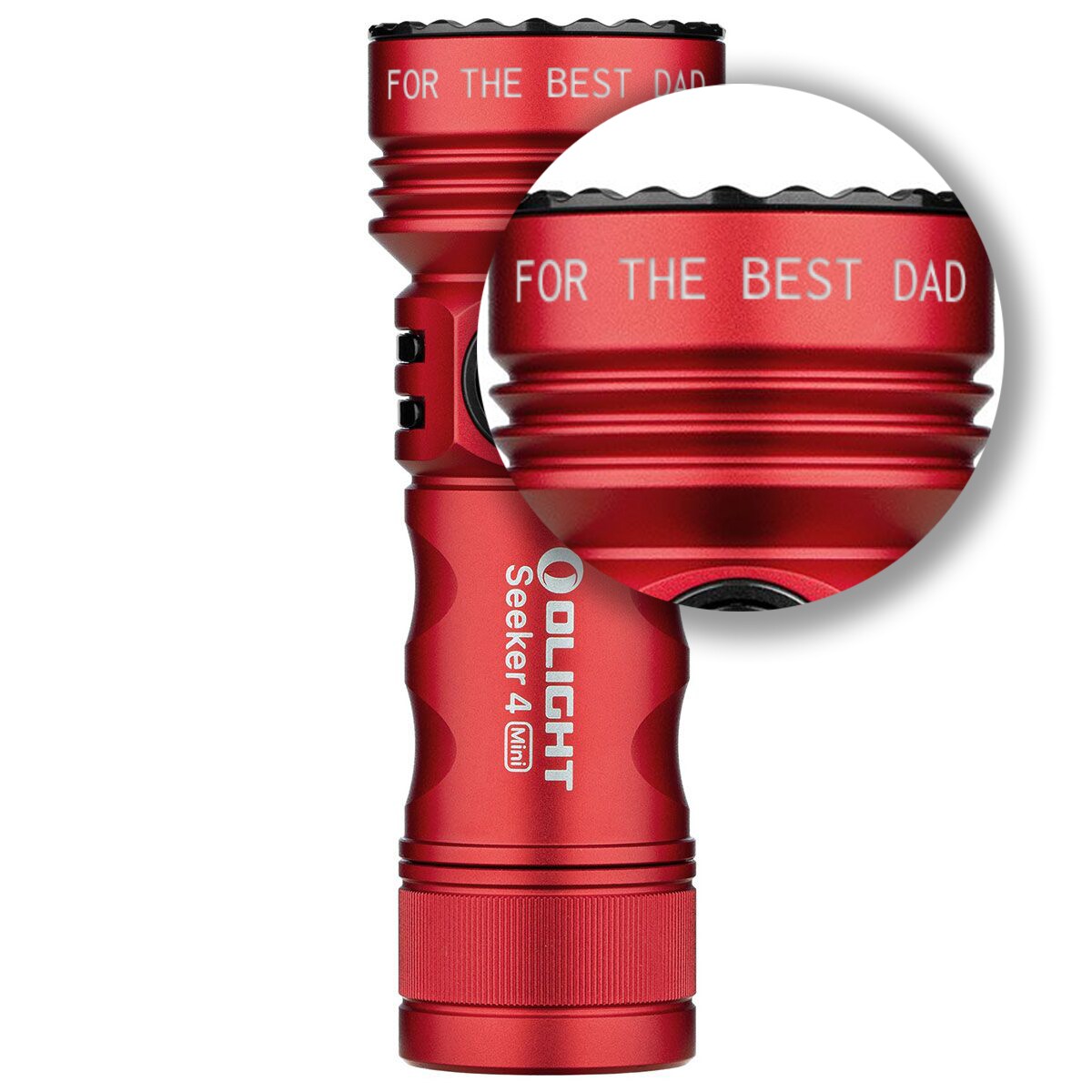 Olight Seeker 4 Mini Cool White Red tactical flashlight - 1200 lumenów