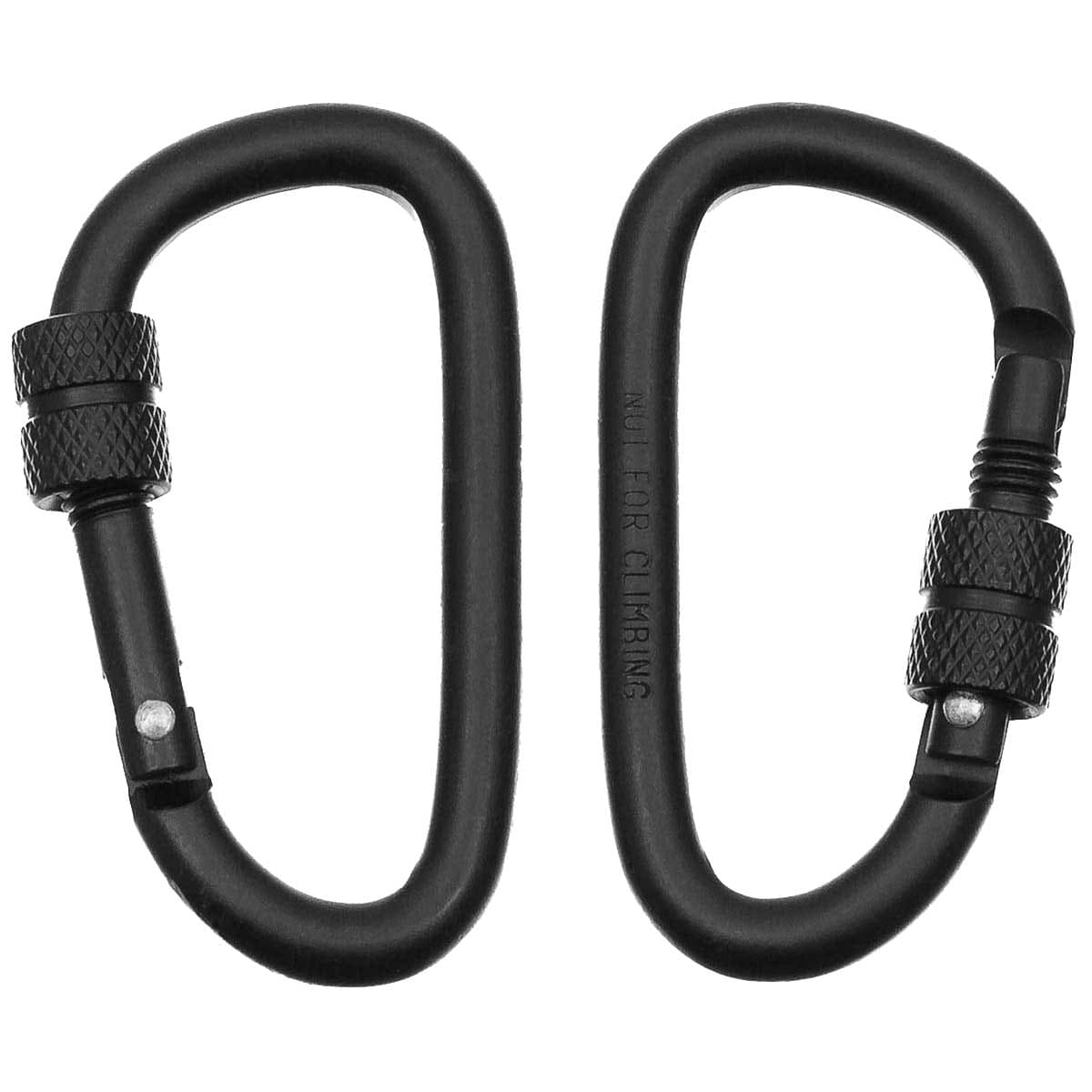 MFH Screw Lock carabiner 60 mm 2 pcs - Black